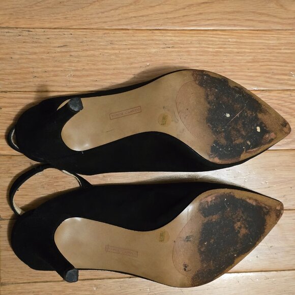 Vince Camuto Black Suede Slingback Heels – Size 7.5 - Picture 6 of 6